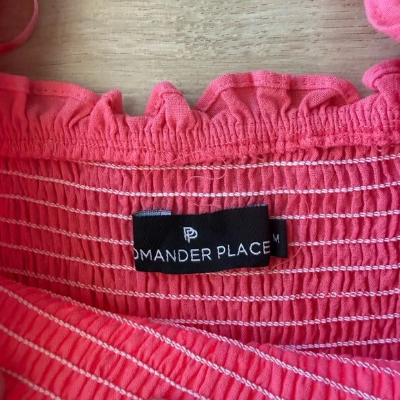 Tuckernuck Pomander Place Pink Puff Sleeve Smocked Midi Dress M Cottagecore - Picture 3 of 6